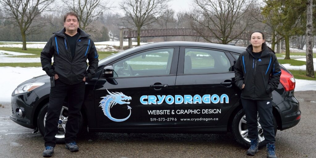 CryoDragon Team with Branded Car CryoDragon Team with Branded Car