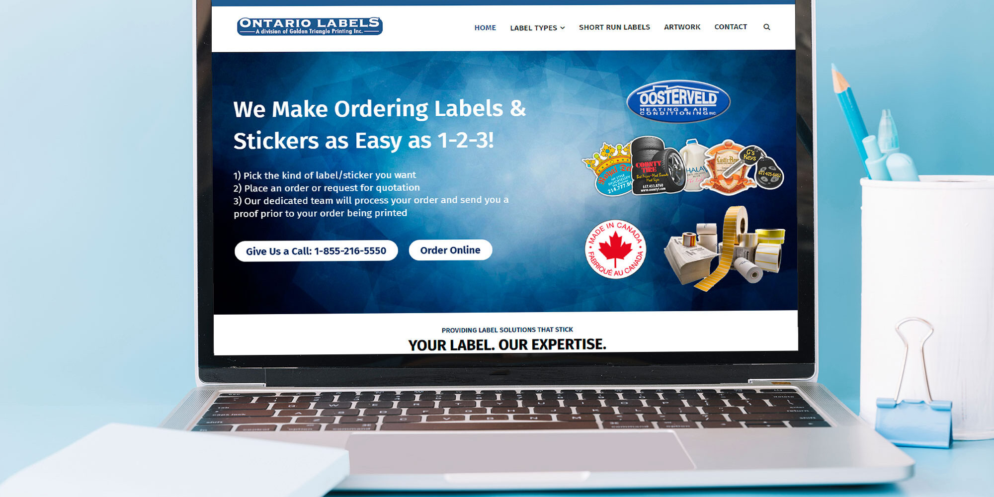 Kitchener Waterloo E-Commerce Website Design: Ontario Labels
