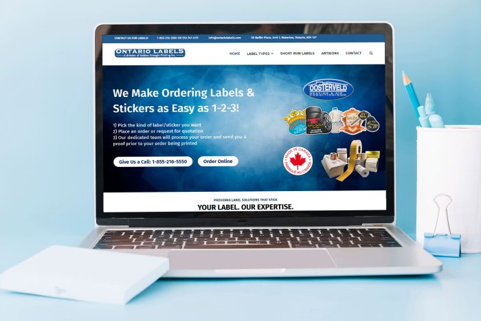 Kitchener Waterloo E-Commerce Website Design Ontario Labels Kitchener Waterloo E-Commerce Website Design: Ontario Labels